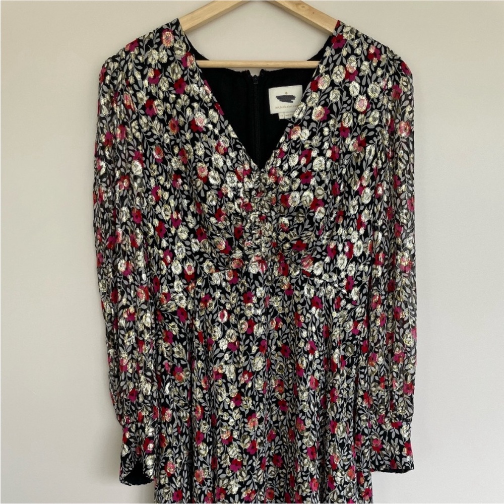 Kate Spade Dress Mini Park Clip Dot Silk Floral whimsy fairy sheer cottage